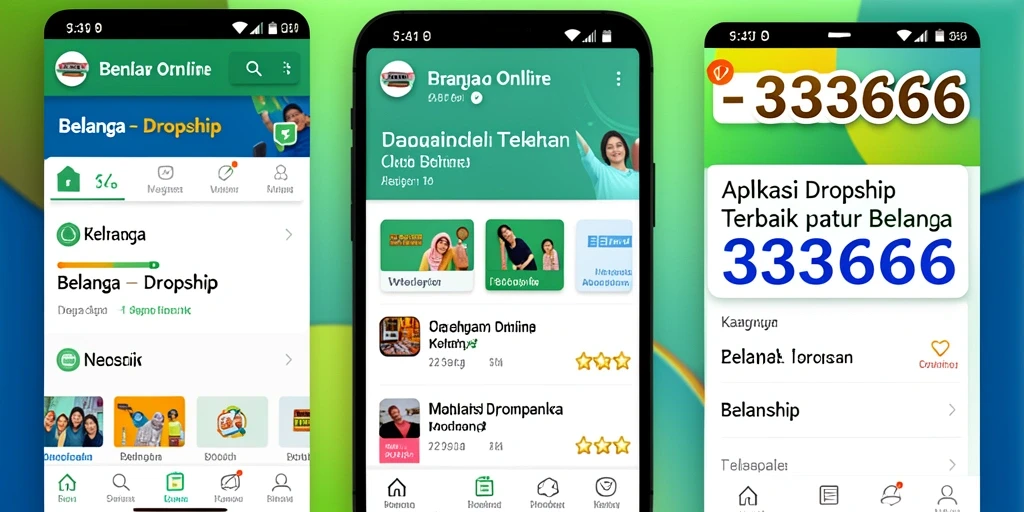 Tampilan antarmuka aplikasi Dropship 333666 yang intuitif dan mudah digunakan.