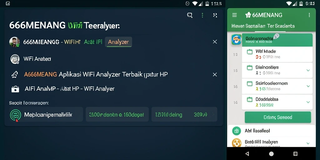 Screenshot aplikasi 666MENANG yang menunjukkan fungsi WiFi Analyzer.
