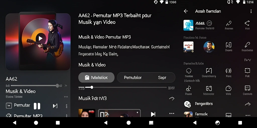 Antarmuka AA62 yang sederhana dan fungsional untuk Pemutar MP3.