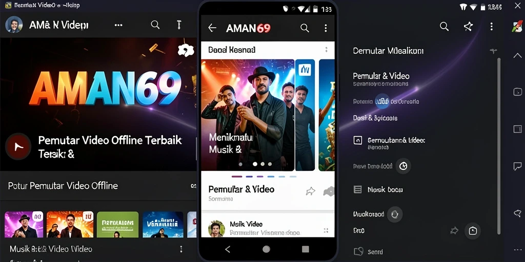 Antarmuka pemutar video AMAN69 yang simpel dan efisien.
