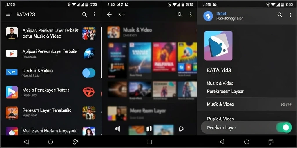 Tampilan antarmuka BATA123 yang sederhana dan fungsional untuk perekaman layar.