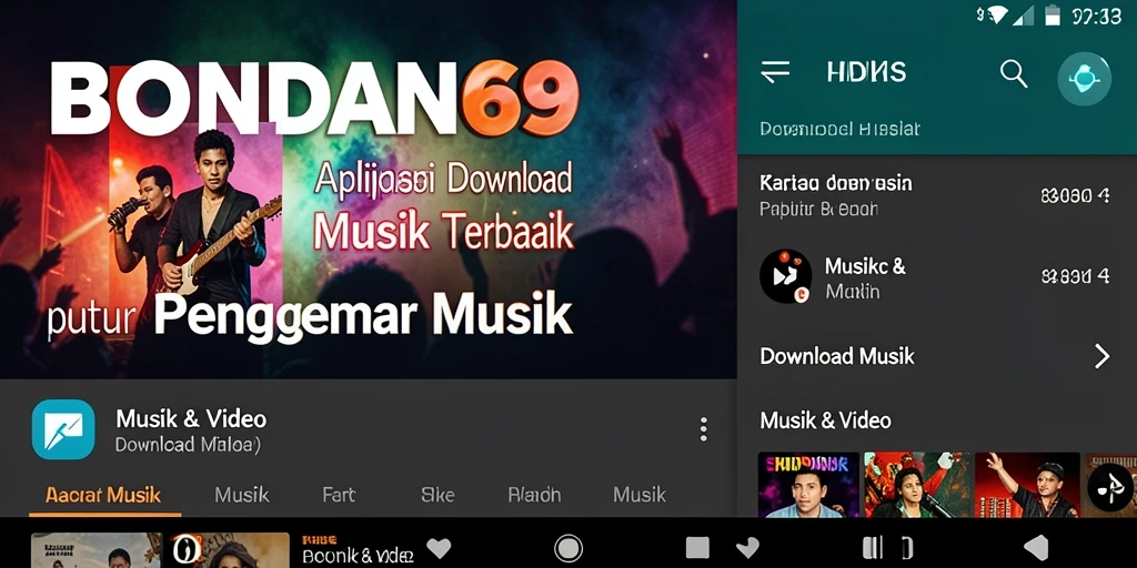 Antarmuka BONDAN69 yang mempermudah pengunduhan musik.