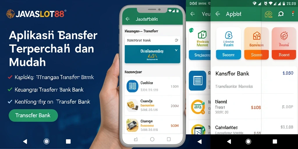 Antarmuka aplikasi JAVASLOT88 untuk Transfer Bank yang sederhana dan efisien.
