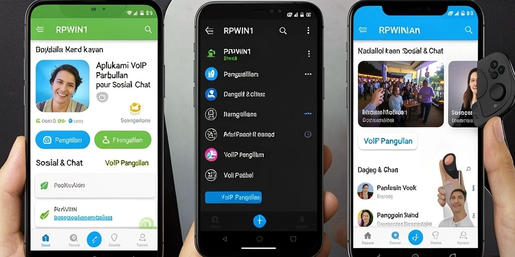 Tampilan antarmuka RPWIN1 yang ramah pengguna untuk VoIP Panggilan.