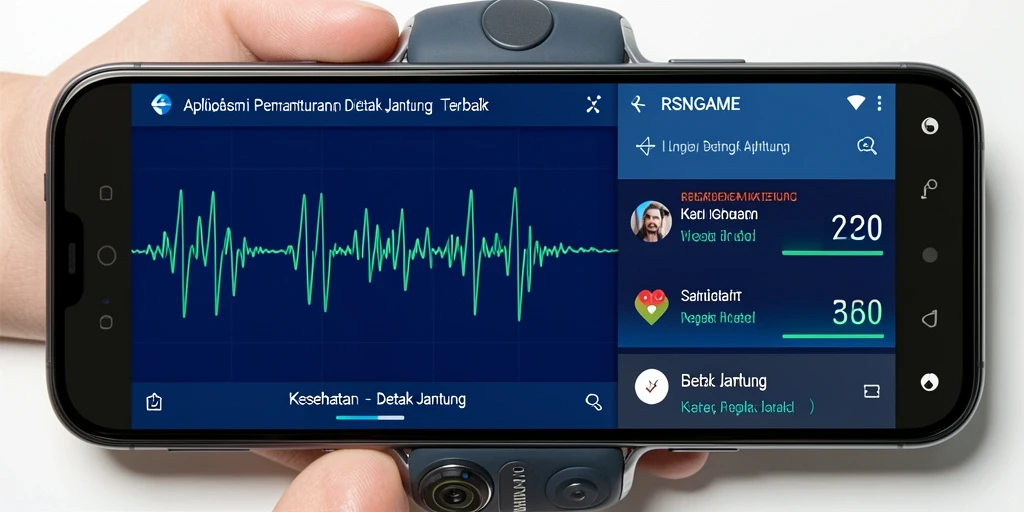 Antarmuka pengguna RSNGAME untuk pemantauan Detak Jantung.