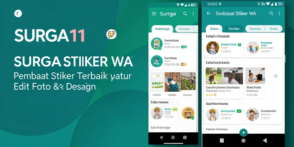 Tampilan antarmuka SURGA11 untuk membuat stiker WA yang menarik.