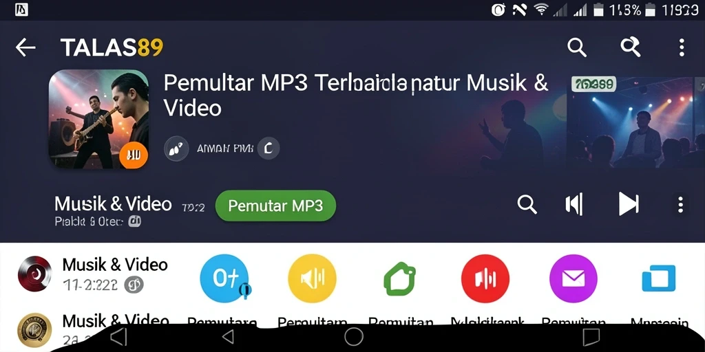 Tampilan antarmuka TALAS89 dengan fitur Pemutar MP3 yang menarik.